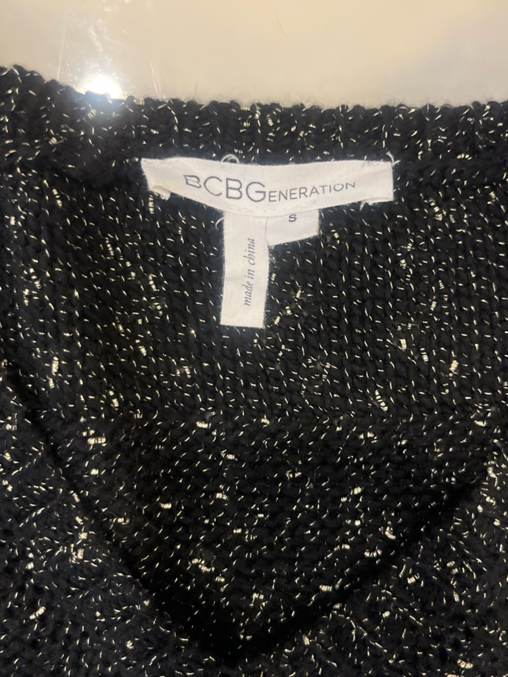 BCBGeneration Black Dress with Silver Metallic Threading